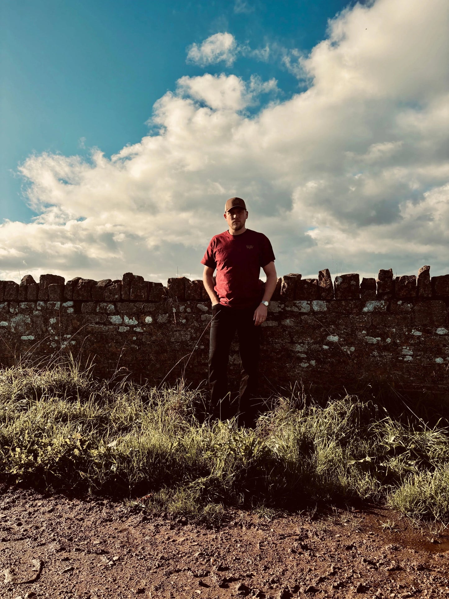 WanderWest Rusted Ranch Tee – Burgundy - WanderWest