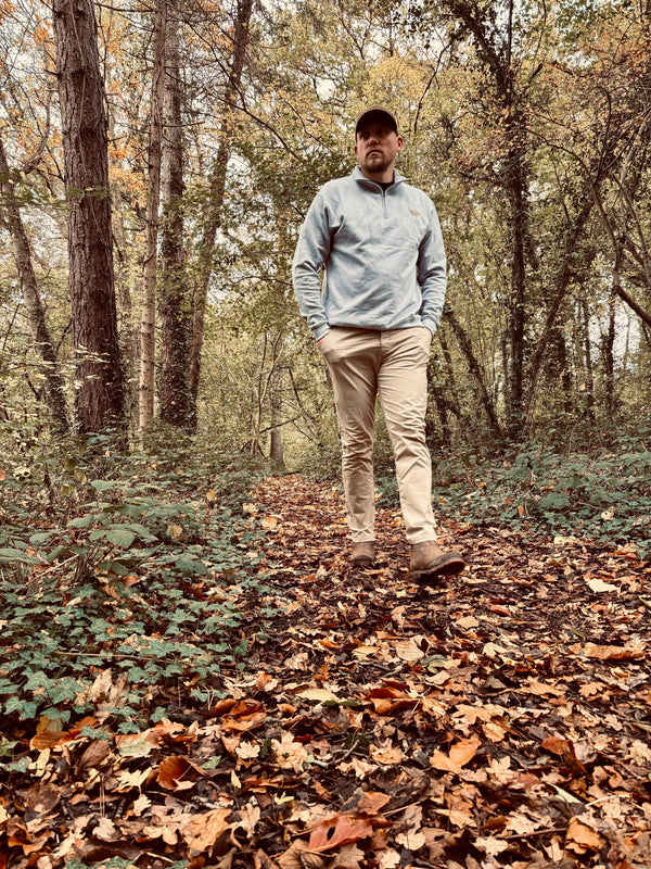 Dusty Trail Quarter Zip – Heather Grey - WanderWest