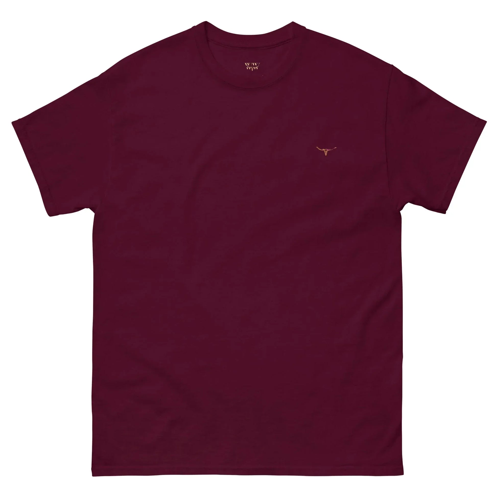 Longhorn Bull Skull Frontier Tee – Maroon - WanderWest